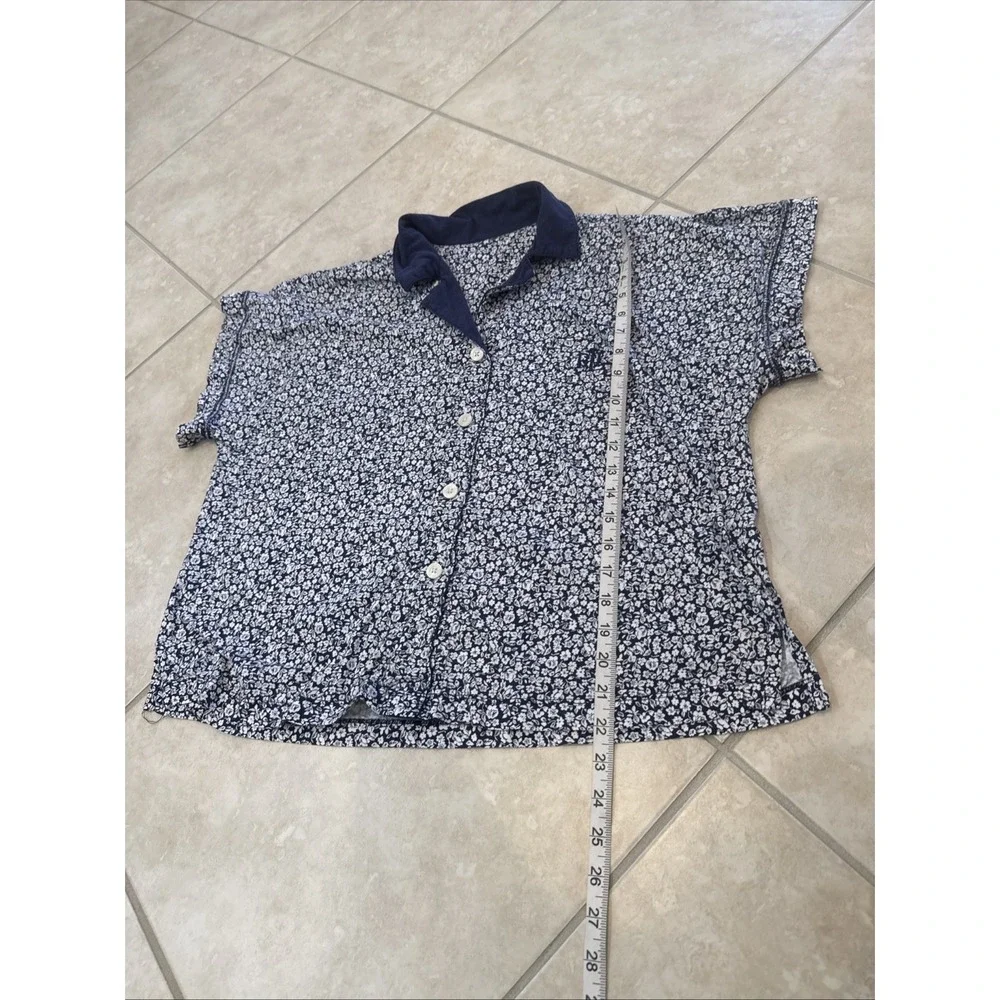 Lauren Ralph Lauren Blue & White Floral Pajama Set PJ Set Size‎ XL Loungewear